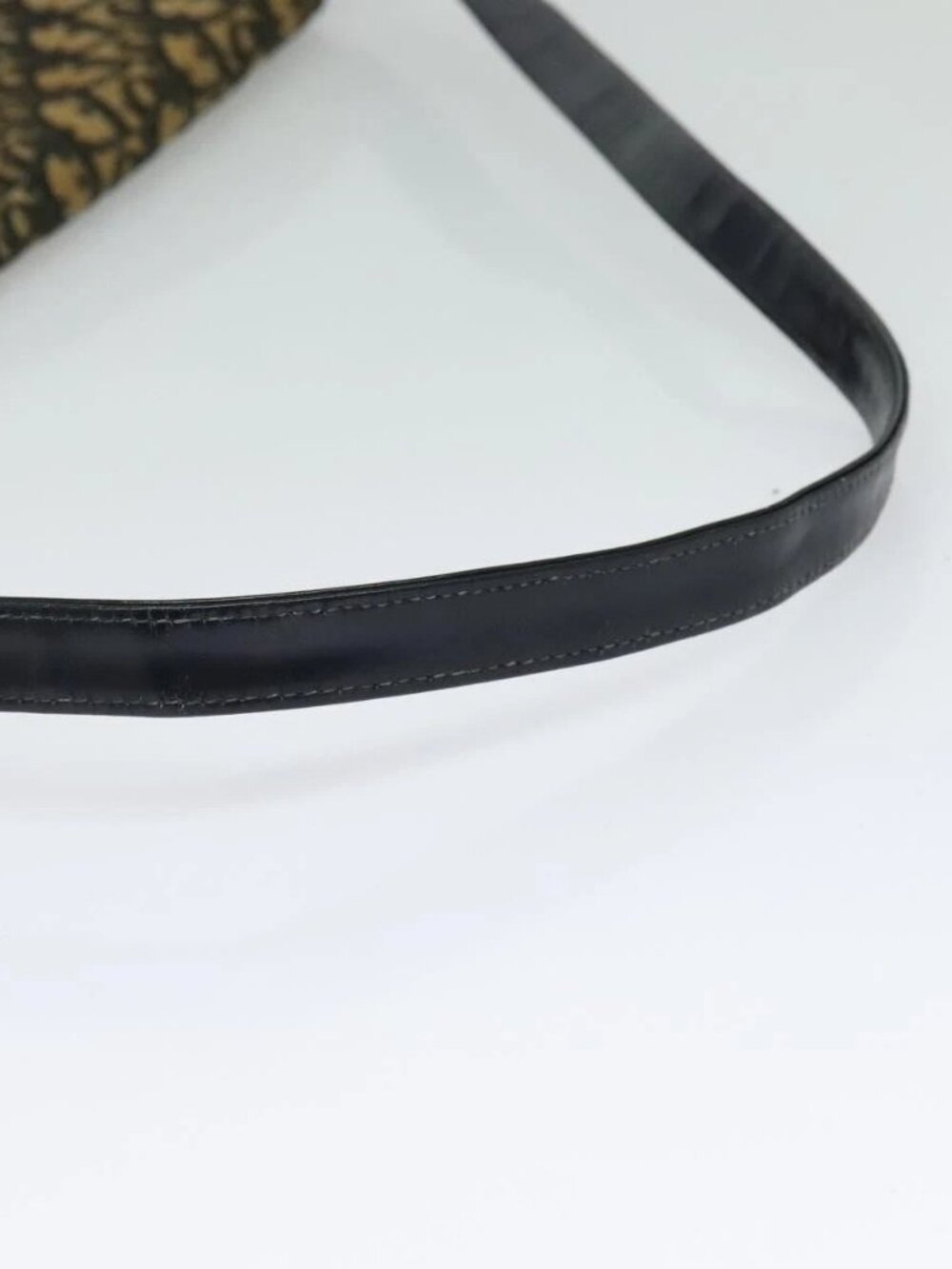 Christian Dior Trotter Canvas Shoulder Bag Navy Gold Auth yk18204 - Picture 8 of 16